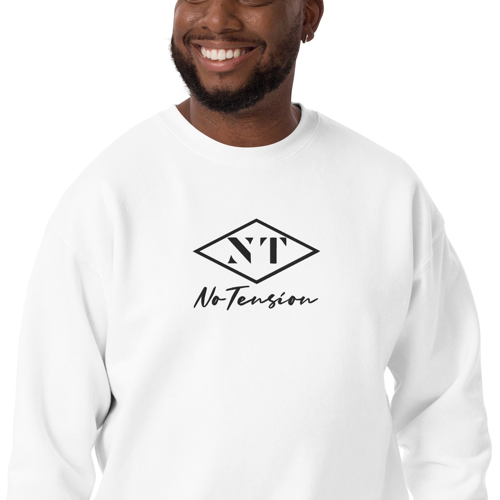 NoTension White Premium Sweatshirt - Image 4
